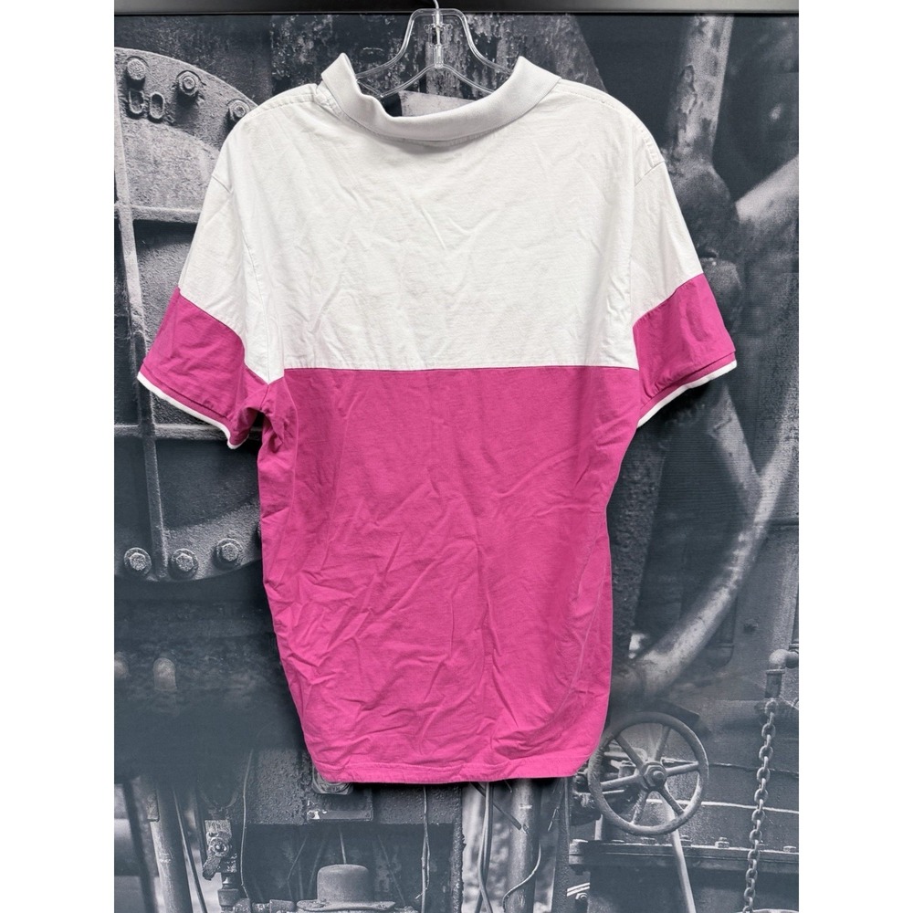 VTG U.S. Polo Assn. Shirt Mens L White Pink Colorblock Short Sleeve Polo Logo - Picture 7 of 8